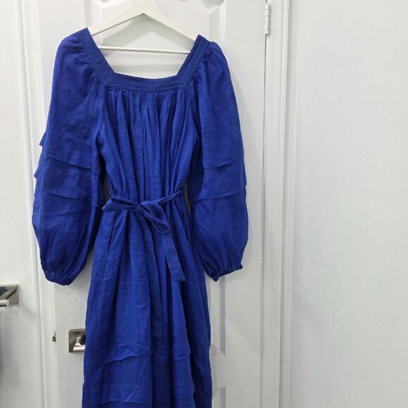 Banana Republic Ramie Midi Dress // voltage blue. Size XS - Picture 6 of 6